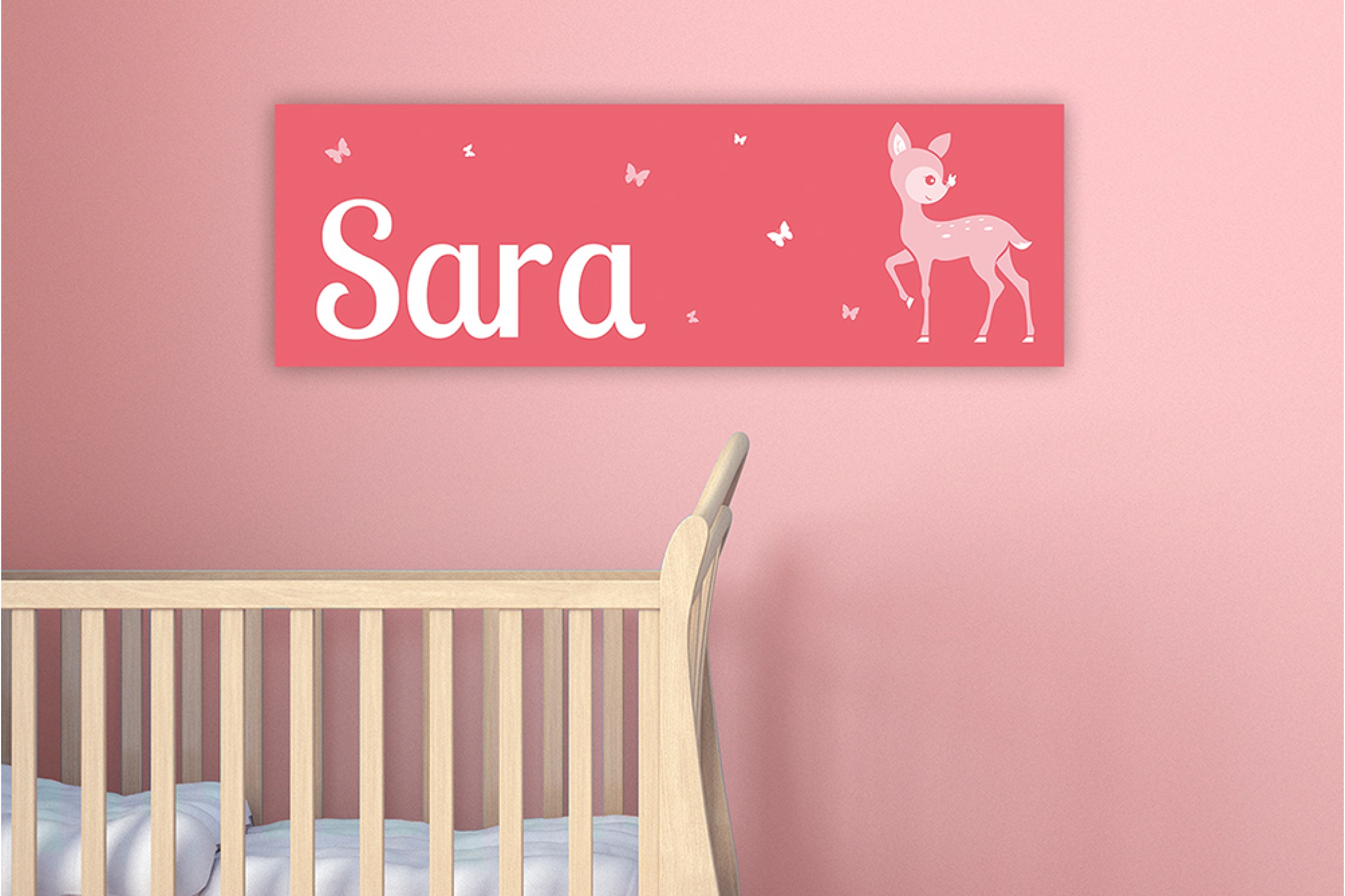 Roze Bambi Met Vlinders